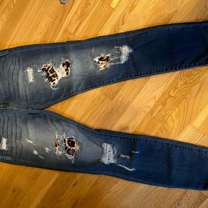 Judy Blue jeans with leopard accents